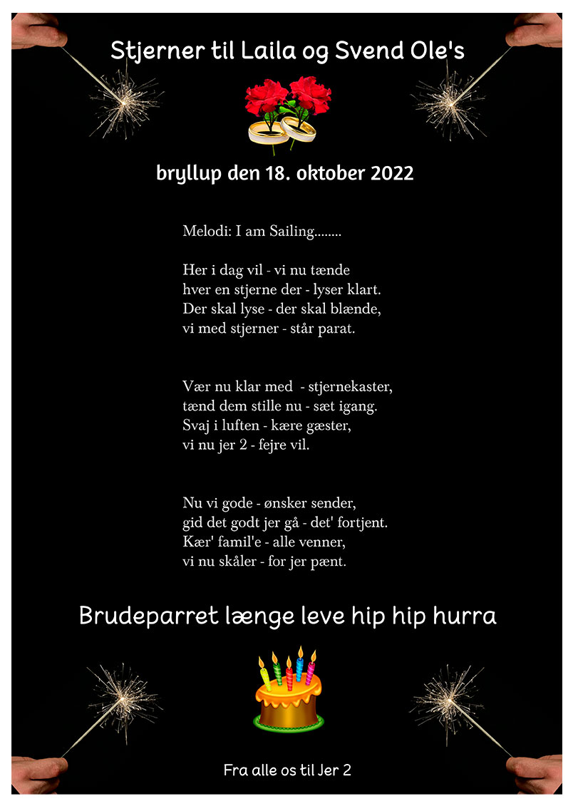 Stjerkaster-til-brudeparret-I-am-sailing