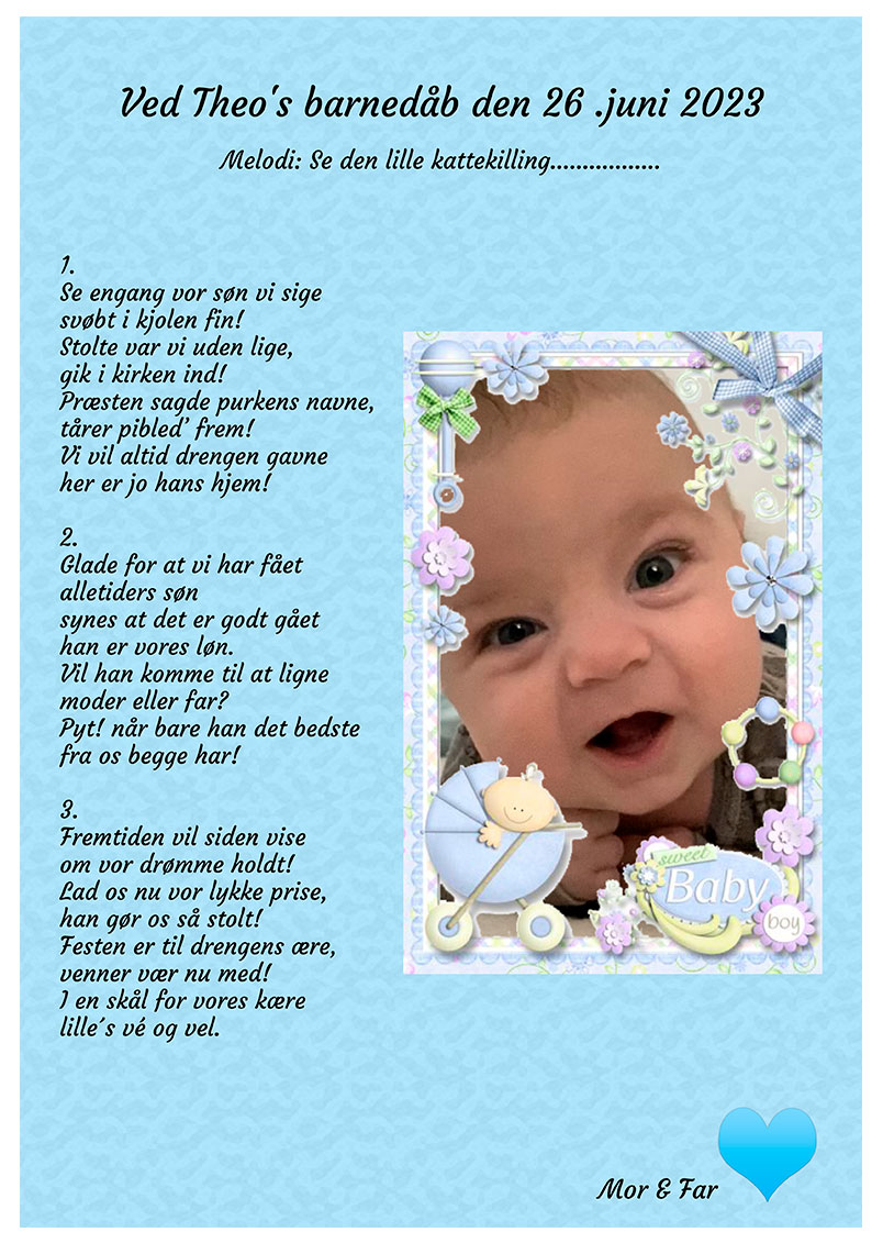 Sang fra forældrene - Dreng - Barnedåb - festsange.nu