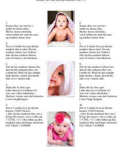 Skabelon til personlig sangtekst - 2 kolonner med 3 billeder