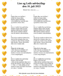 Skabelon til personlig sangtekst - Guld hjerter