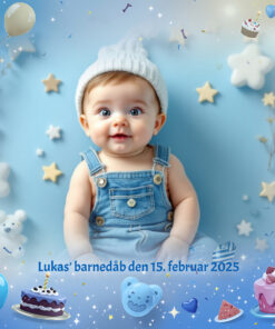 SangSkjuler - Barnedåb - Festlig - Balloner - konfetti - lagkage - Dreng