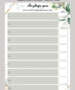 Alternative view of Bryllups quiz med hjertelys - Grøn floral