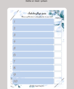 Alternative view of Sølvbryllups quiz med hjertelys - Blå floral
