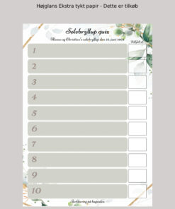 Alternative view of Sølvbryllups quiz med hjertelys - Grøn floral