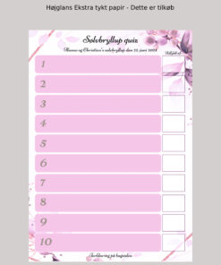 Alternative view of Sølvbryllups quiz med hjertelys - Lilla floral