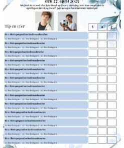 Tipskupon til eller om konfirmanden - Blå floral - 2 Konfirmander