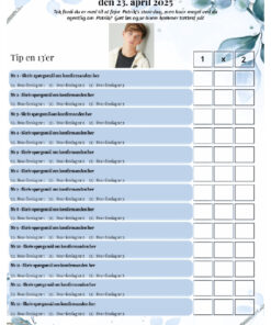 Tipskupon til eller om konfirmanden - Blå floral