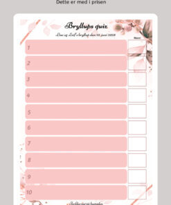 Alternative view of Bryllups quiz med hjertelys - Rosa floral