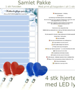 Kobberbryllups quiz med hjertelys - Blå floral