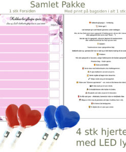 Kobberbryllups quiz med hjertelys - Lilla floral