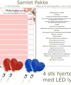 Kobberbryllups quiz med hjertelys - Rosa floral