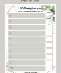 Alternative view of Kobberbryllups quiz med hjertelys - Grøn floral