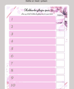 Alternative view of Kobberbryllups quiz med hjertelys - Lilla floral