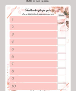 Alternative view of Kobberbryllups quiz med hjertelys - Rosa floral