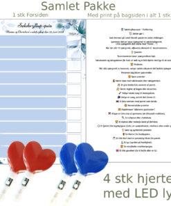 Sølvbryllups quiz med hjertelys - Blå floral