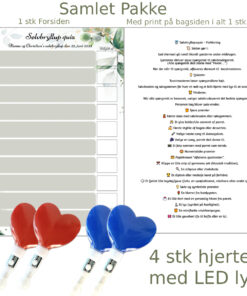 Sølvbryllups quiz med hjertelys - Grøn floral