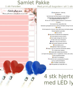 Sølvbryllups quiz med hjertelys - Rosa floral