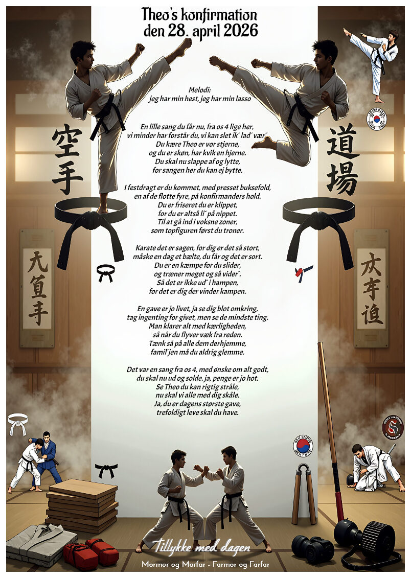 festsang-til-konfirmation-Karate - Judo - Jiu-jitsu - Taekwondo-kampsport-oversigt