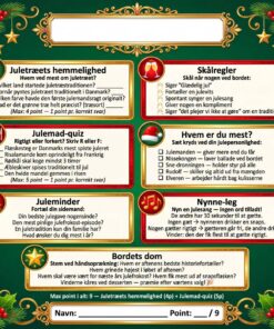 Dækkeserviet med quiz - sang og lege - udgave nr 2 – Design nr 1 - til julefrokosten eller julekomsammen