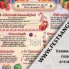 Dækkeserviet med julemadsquiz, skålregler og nynneleg til julefrokost – udgave 2 design nr. 2, lyst og farverigt layout