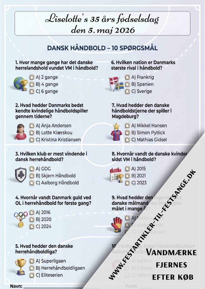 Dansk håndbold quiz med 10 spørgsmål om det danske landshold, Mathias Gidsel, VM-titler og dansk håndbold – perfekt til fest og komsammen