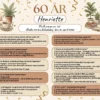 Dækkeserviet til 60 års fødselsdag kvinde med sjov quiz om livet som 60-årig kvinde, fås i 3 designs: farverig mormor, hygge boho og mørke blomster