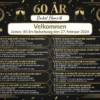 Dækkeserviet til 60 års fødselsdag mand med sjov quiz om livet som 60-årig mand, fås i 3 designs: farverig morfar, sort guld elegant og natur friluft