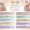 Dækkeserviet til 70 års fødselsdag kvinde med sjov quiz om livet som 70-årig kvinde, fås i 3 designs: sølv guld elegant, farverig mormor og lyserøde blomster