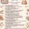 Quiz til 80 års fødselsdag kvinde i A4 format med sjove spørgsmål om livet som 80-årig kvinde, fås i 3 designs: sommerfugle og blomster, farverig familie og mørke roser