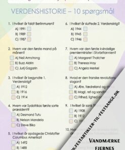 Verdenshistorie quiz med 10 spørgsmål om Berlinmuren, Neil Armstrong, Nelson Mandela, 2. verdenskrig og verdenshistorie – perfekt til fest og komsammen