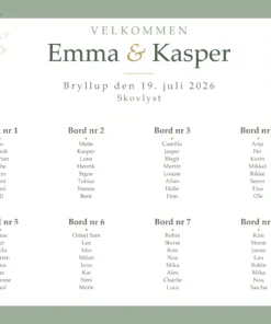 Bordplan design selv – færdig bordplan til bryllup lavet i festsange.nu's online bordplan-designer