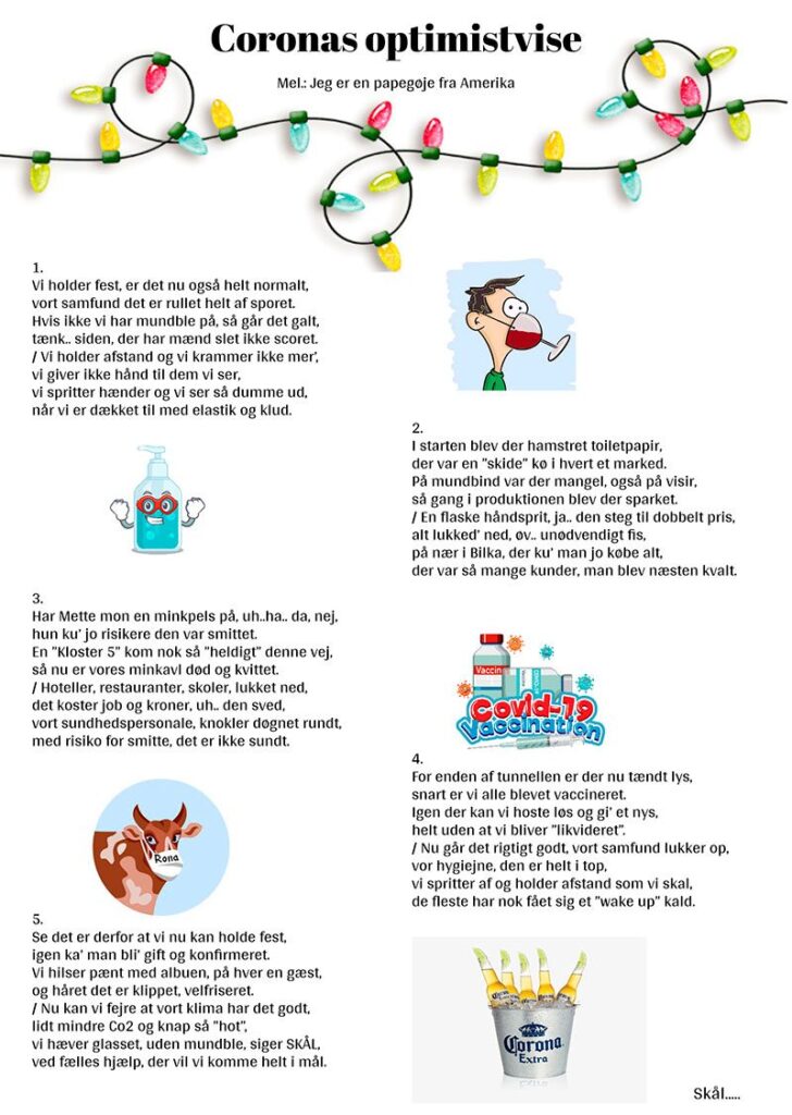Coronas optimistvise drikkevise – lustig drikkevise til fest med mulighed for selv tilpasning