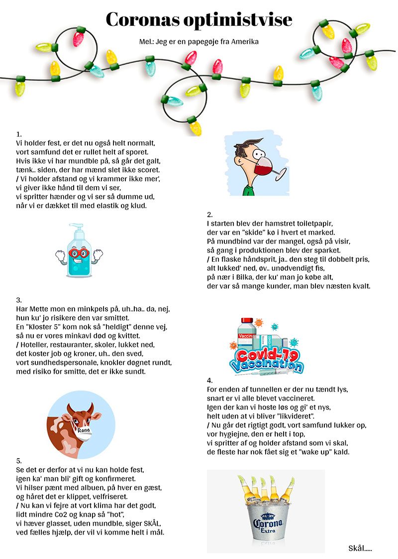 Coronas optimistvise drikkevise – lustig drikkevise til fest med mulighed for selv tilpasning