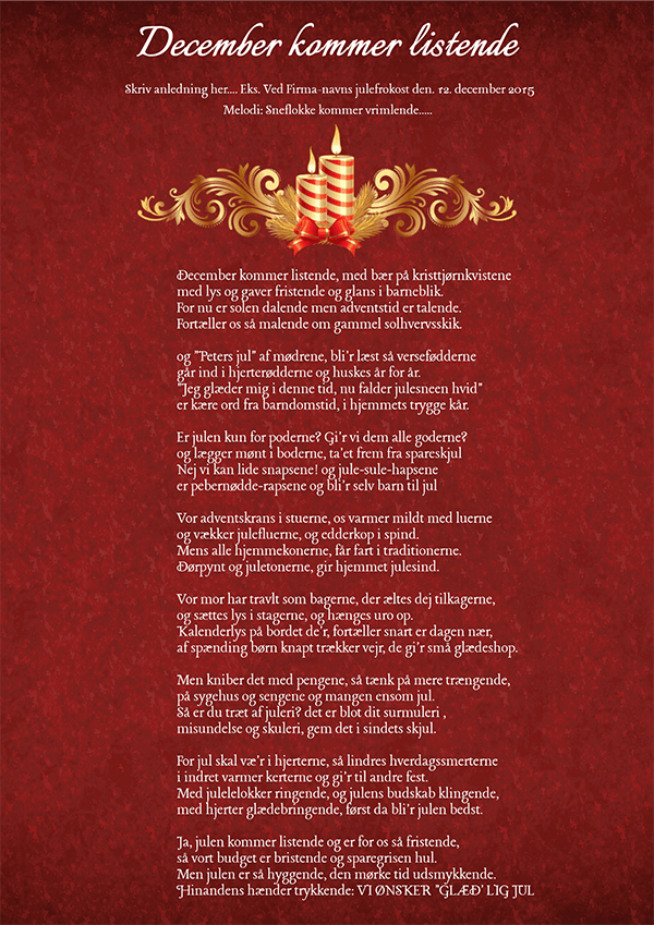 December kommer listende – julesang