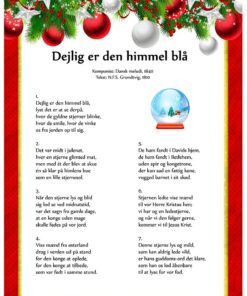 Julesang dejlig er den himmel blå med klassisk julemotiv til personaliseringer