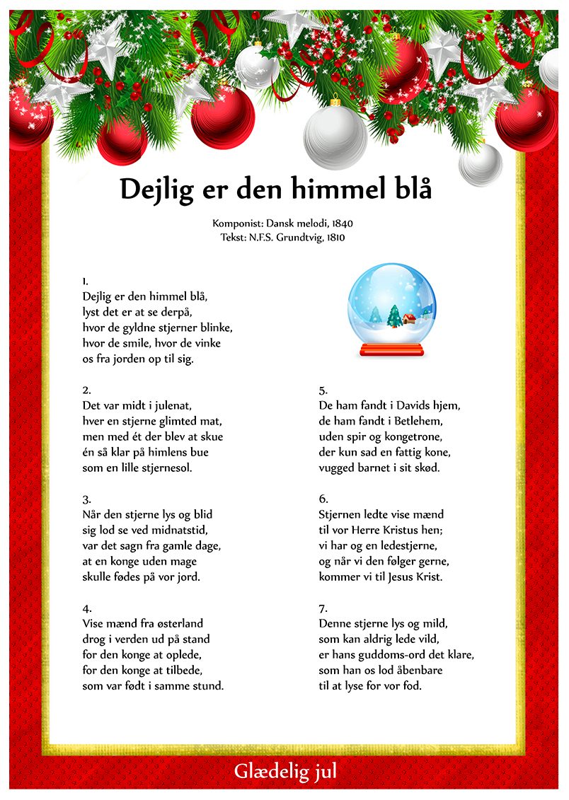 Dejlig er den himmel blå – julesang
