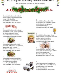 Moraliserende julesang til børn med glad og farverig design