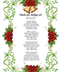 Julesang på Glade Jul Dejlige Jul med klassisk julemotiv og plads til personlige navne