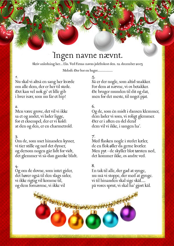 Ingen navne nævnt – julesang