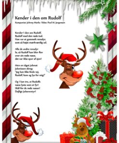 Rudolf julesang til børn med juleelementer og festlig stemning