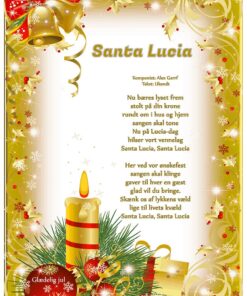 Santa Lucia julesang med røde lys og julepynt – personlig julesang til jul