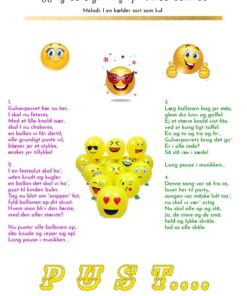Guldbryllupssang fra flere personer med smiley balloner i farver – personlig hilsen til guldbrylluppet