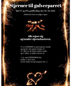 Guldbryllupssang med stjerner – personlig sang til gulverparret med stjerner som design