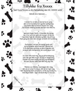 Tillykke vov vov – fødselsdagssang fra hunden sjov med hundeprint