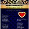 Promenadekoncert til guldbryllup med flotte designelement og musiknoteringerne til musiknummerne