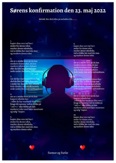 Skabelon til personlig sangtekst – Gamer