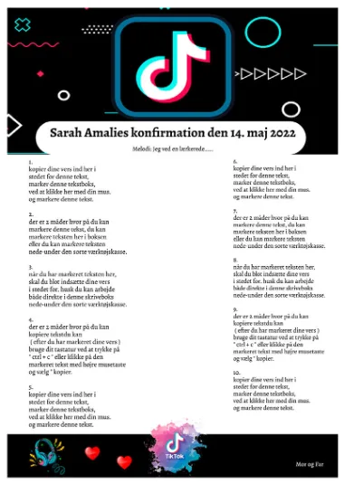 Skabelon til personlig sangtekst – TikTok
